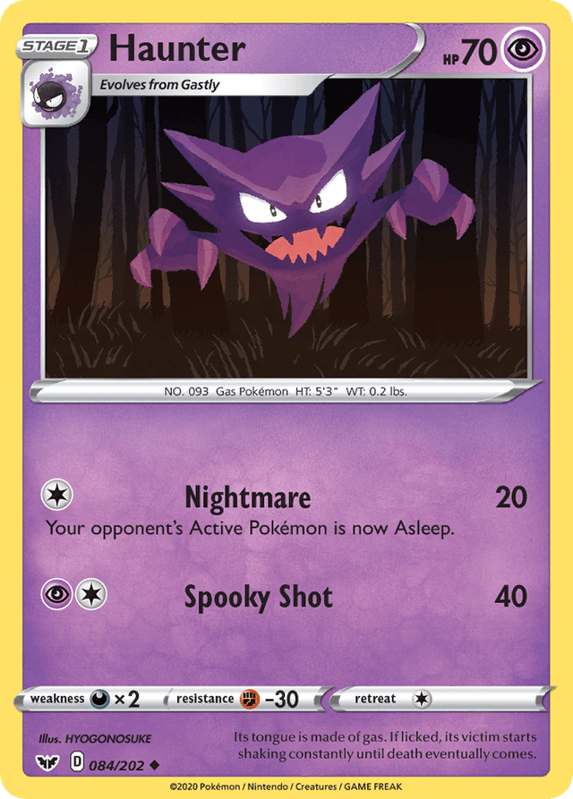 Carta Haunter 84/202 do set Sword & Shield — Pokémon TCG | Bynx