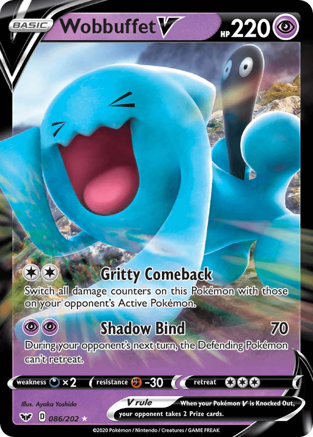 Carta Wobbuffet V 86/202 do set Sword & Shield — Pokémon TCG | Bynx