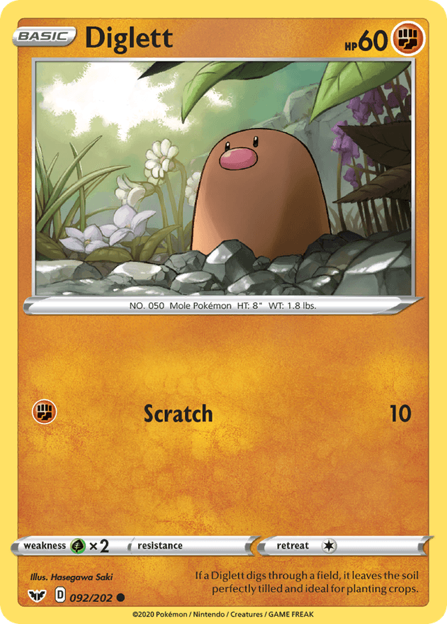 Carta Diglett 92/202 do set Sword & Shield — Pokémon TCG | Bynx