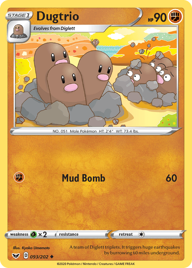 Carta Dugtrio 93/202 do set Sword & Shield — Pokémon TCG | Bynx
