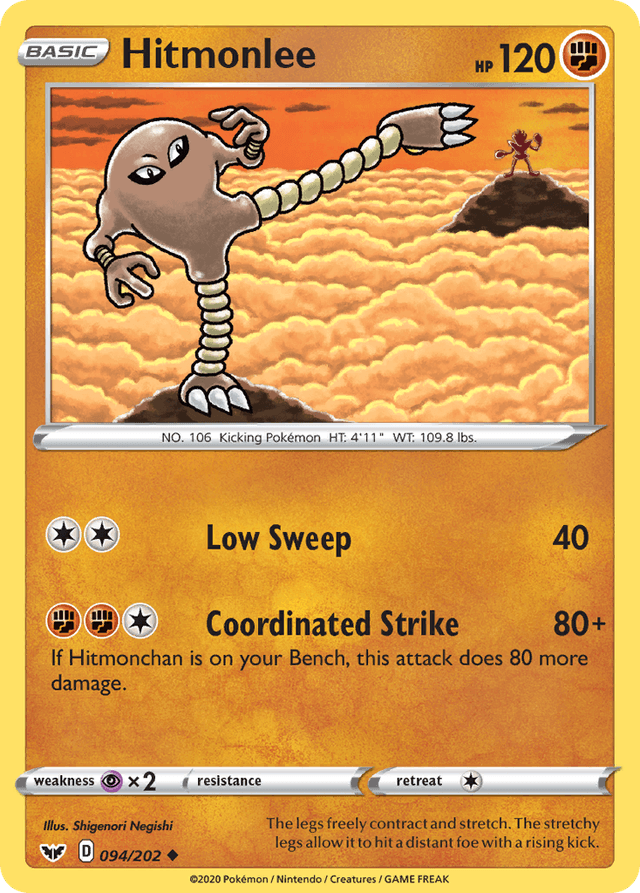 Carta Hitmonlee 94/202 do set Sword & Shield — Pokémon TCG | Bynx