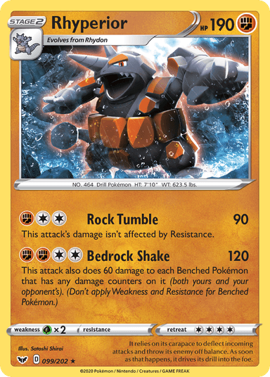 Carta Rhyperior 99/202 do set Sword & Shield — Pokémon TCG | Bynx