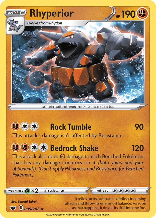 Carta Rhyperior 99/202 do set Sword & Shield — Pokémon TCG | Bynx