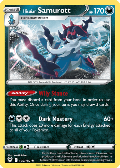 Carta Hisuian Samurott 100/189 do set Astral Radiance — Pokémon TCG | Bynx