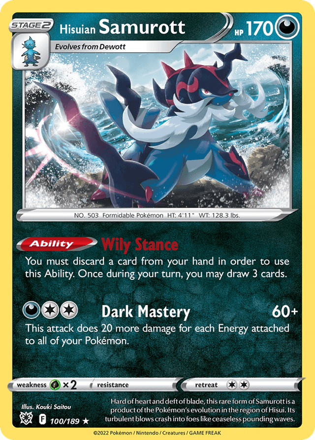 Carta Hisuian Samurott 100/189 do set Astral Radiance — Pokémon TCG | Bynx