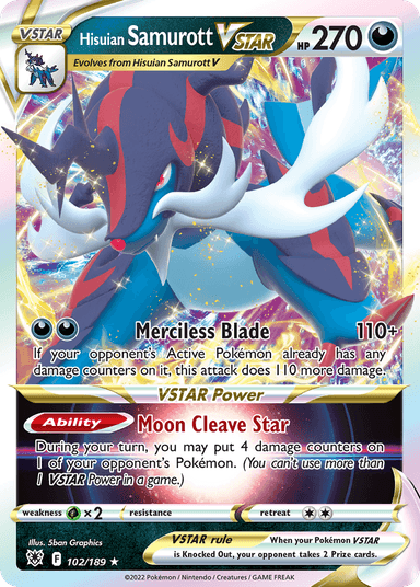 Carta Hisuian Samurott VSTAR 102/189 do set Astral Radiance — Pokémon TCG | Bynx