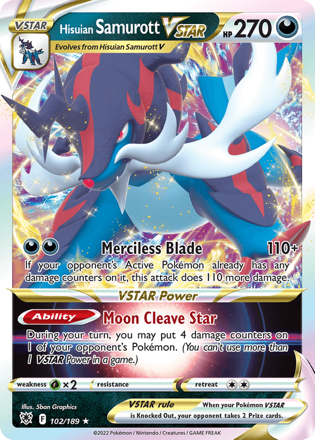 Carta Hisuian Samurott VSTAR 102/189 do set Astral Radiance — Pokémon TCG | Bynx