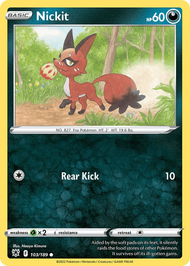 Carta Nickit 103/189 do set Astral Radiance — Pokémon TCG | Bynx