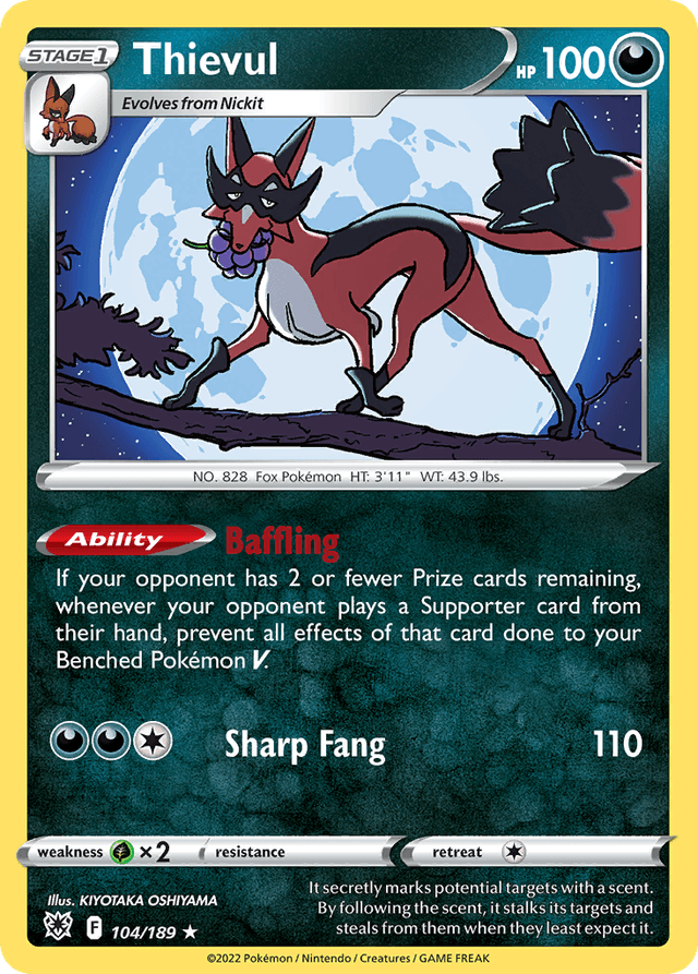Carta Thievul 104/189 do set Astral Radiance — Pokémon TCG | Bynx