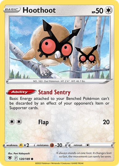 Carta Hoothoot 120/189 do set Astral Radiance — Pokémon TCG | Bynx
