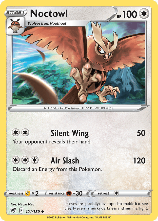 Carta Noctowl 121/189 do set Astral Radiance — Pokémon TCG | Bynx