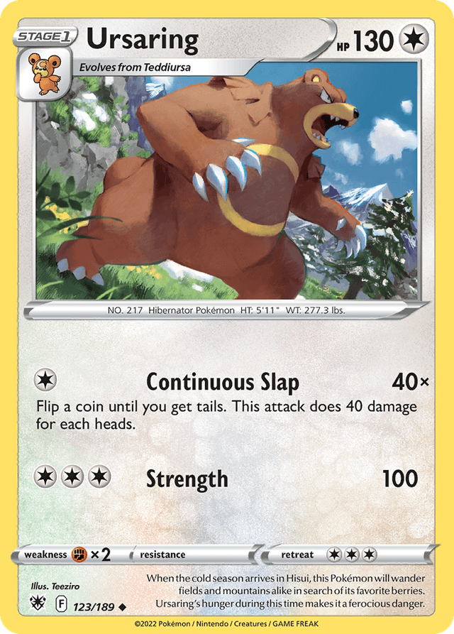 Carta Ursaring 123/189 do set Astral Radiance — Pokémon TCG | Bynx