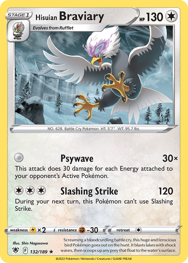 Carta Hisuian Braviary 132/189 do set Astral Radiance — Pokémon TCG | Bynx