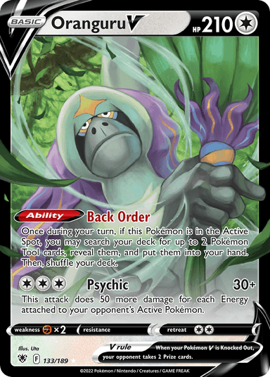 Carta Oranguru V 133/189 do set Astral Radiance — Pokémon TCG | Bynx