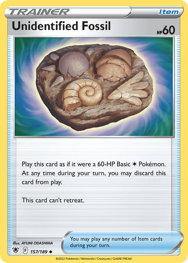 Carta Unidentified Fossil 157/189 do set Astral Radiance — Pokémon TCG | Bynx