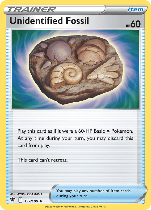 Carta Unidentified Fossil 157/189 do set Astral Radiance — Pokémon TCG | Bynx