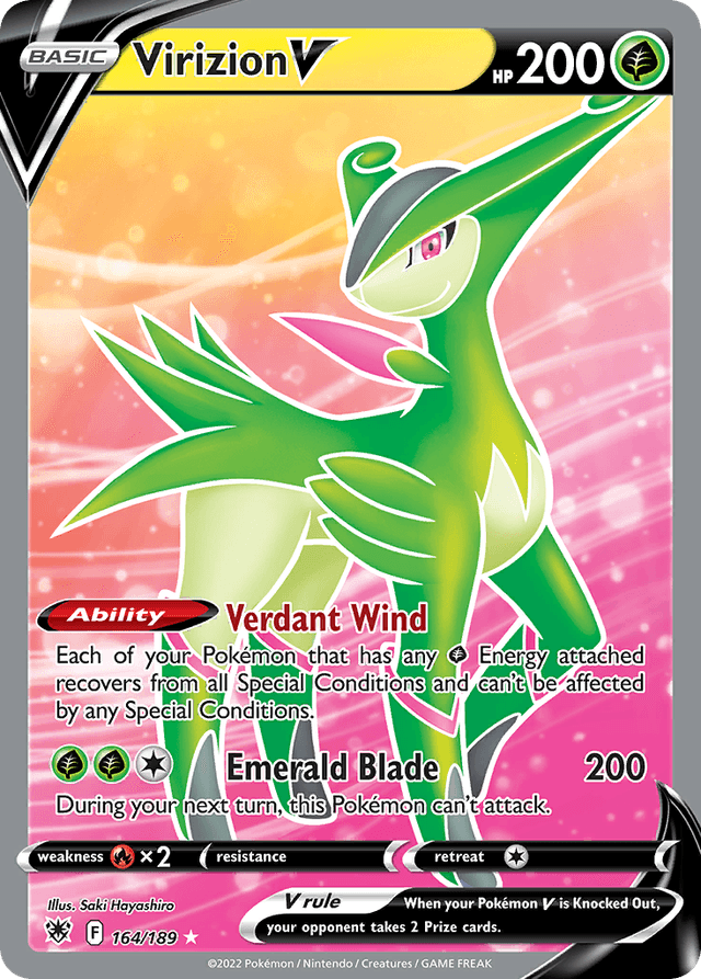 Carta Virizion V 164/189 do set Astral Radiance — Pokémon TCG | Bynx