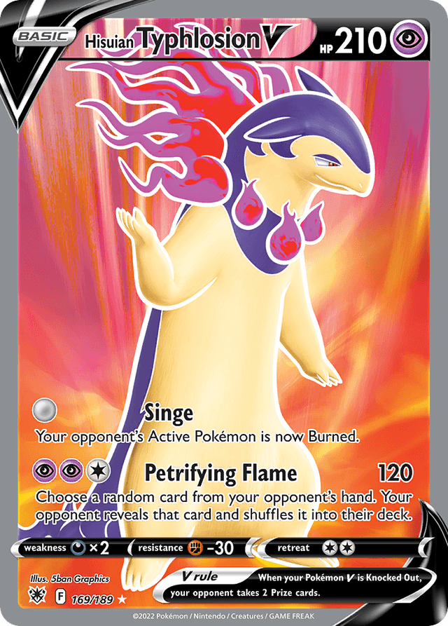 Carta Hisuian Typhlosion V 169/189 do set Astral Radiance — Pokémon TCG | Bynx