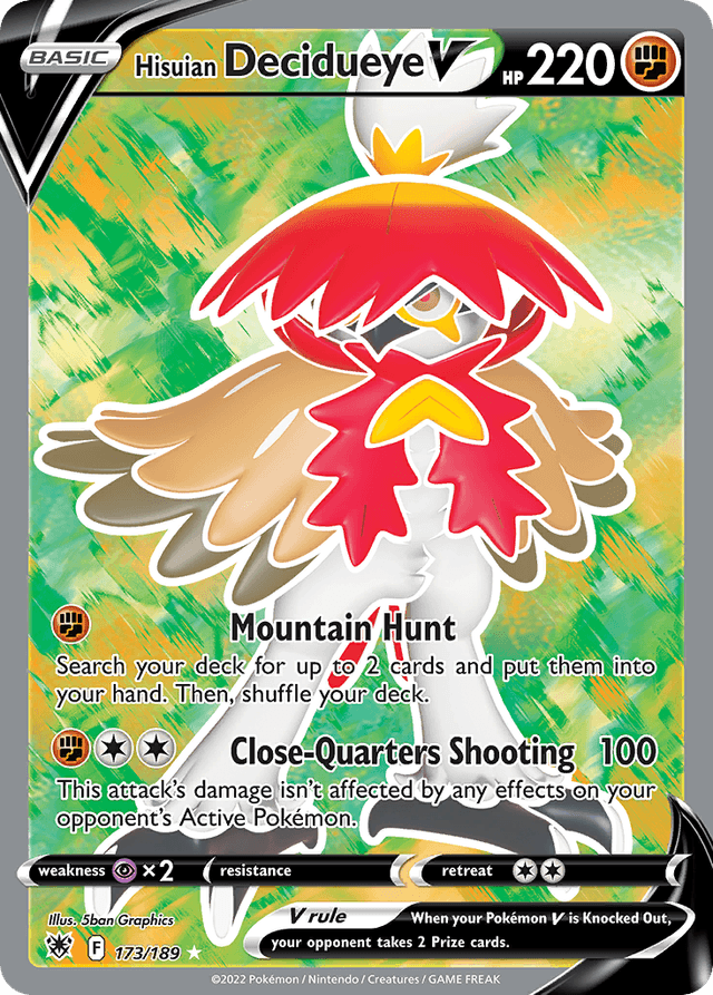 Carta Hisuian Decidueye V 173/189 do set Astral Radiance — Pokémon TCG | Bynx