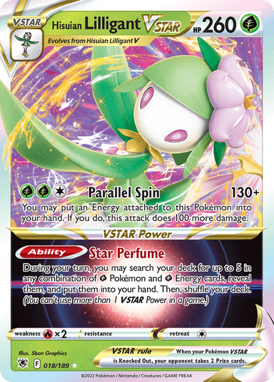 Carta Hisuian Lilligant VSTAR 18/189 do set Astral Radiance — Pokémon TCG | Bynx