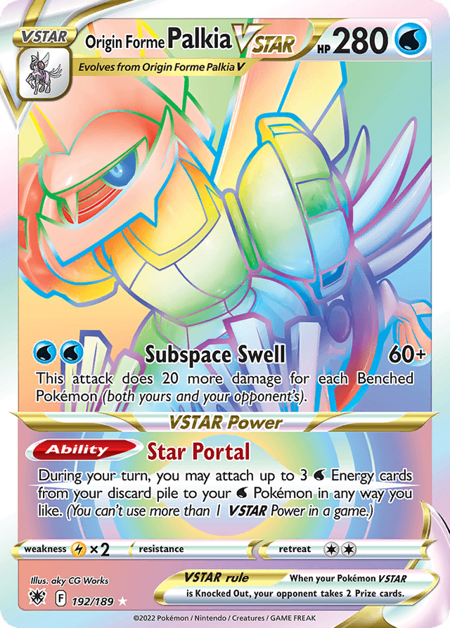 Carta Origin Forme Palkia VSTAR 192/189 do set Astral Radiance — Pokémon TCG | Bynx