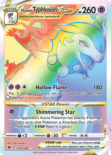 Carta Hisuian Typhlosion VSTAR 193/189 do set Astral Radiance — Pokémon TCG | Bynx