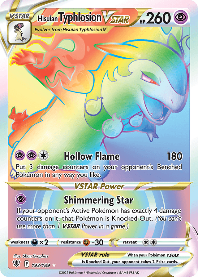 Carta Hisuian Typhlosion VSTAR 193/189 do set Astral Radiance — Pokémon TCG | Bynx