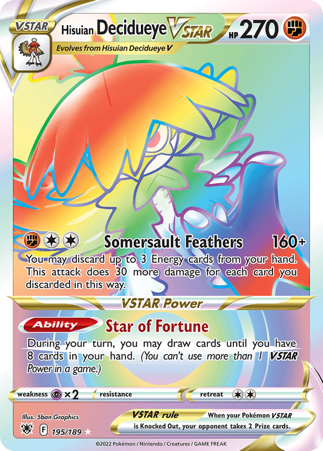 Carta Hisuian Decidueye VSTAR 195/189 do set Astral Radiance — Pokémon TCG | Bynx