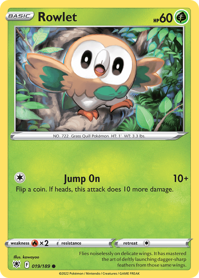 Carta Rowlet 19/189 do set Astral Radiance — Pokémon TCG | Bynx