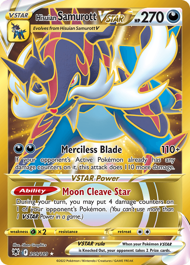 Carta Hisuian Samurott VSTAR 209/189 do set Astral Radiance — Pokémon TCG | Bynx