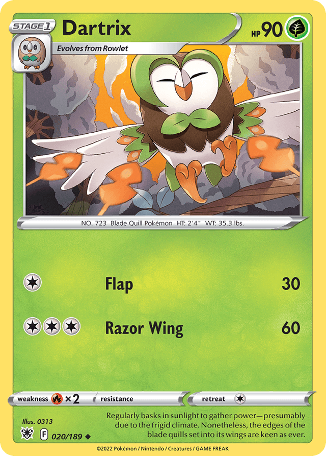 Carta Dartrix 20/189 do set Astral Radiance — Pokémon TCG | Bynx
