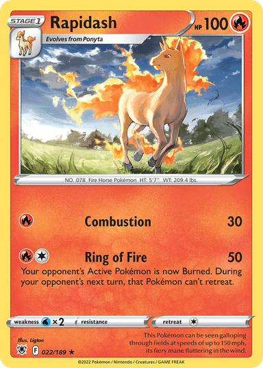 Carta Rapidash 22/189 do set Astral Radiance — Pokémon TCG | Bynx