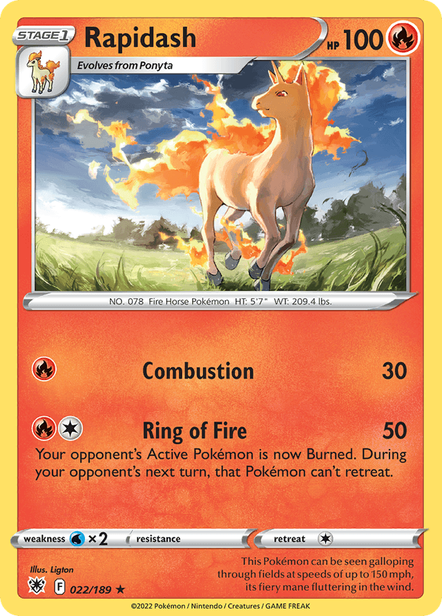 Carta Rapidash 22/189 do set Astral Radiance — Pokémon TCG | Bynx
