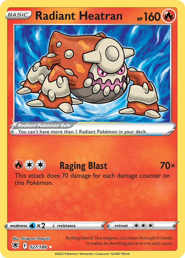 Carta Radiant Heatran 27/189 do set Astral Radiance — Pokémon TCG | Bynx