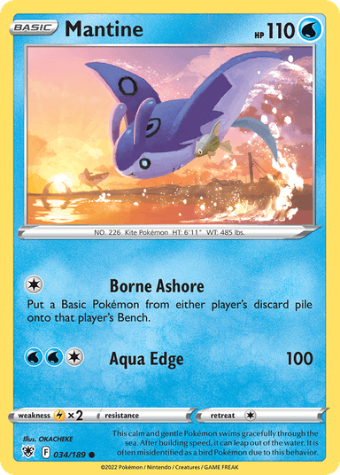 Carta Mantine 34/189 do set Astral Radiance — Pokémon TCG | Bynx