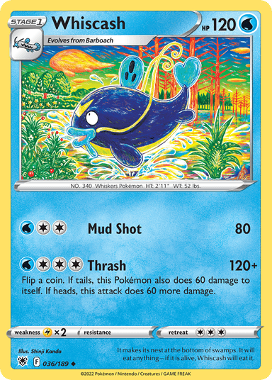 Carta Whiscash 36/189 do set Astral Radiance — Pokémon TCG | Bynx