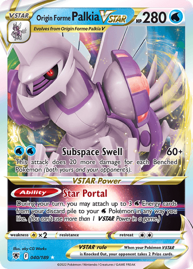 Carta Origin Forme Palkia VSTAR 40/189 do set Astral Radiance — Pokémon TCG | Bynx