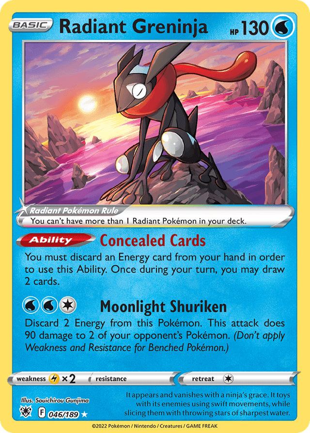 Carta Radiant Greninja 46/189 do set Astral Radiance — Pokémon TCG | Bynx