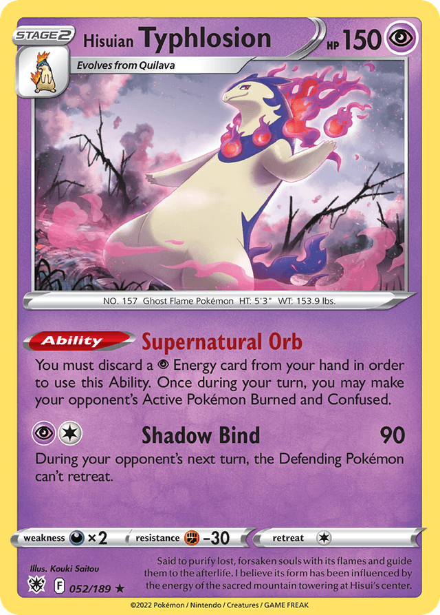 Carta Hisuian Typhlosion 52/189 do set Astral Radiance — Pokémon TCG | Bynx