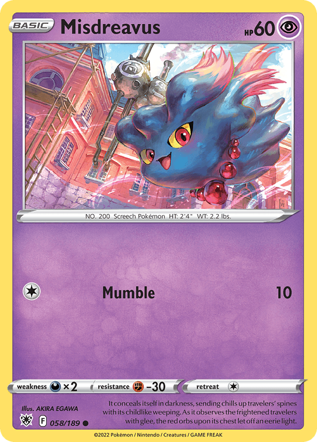 Carta Misdreavus 58/189 do set Astral Radiance — Pokémon TCG | Bynx