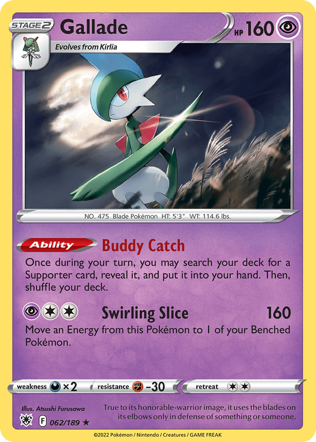 Carta Gallade 62/189 do set Astral Radiance — Pokémon TCG | Bynx