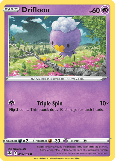 Carta Drifloon 63/189 do set Astral Radiance — Pokémon TCG | Bynx