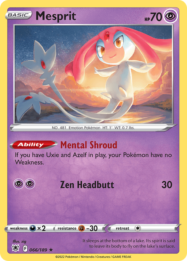 Carta Mesprit 66/189 do set Astral Radiance — Pokémon TCG | Bynx