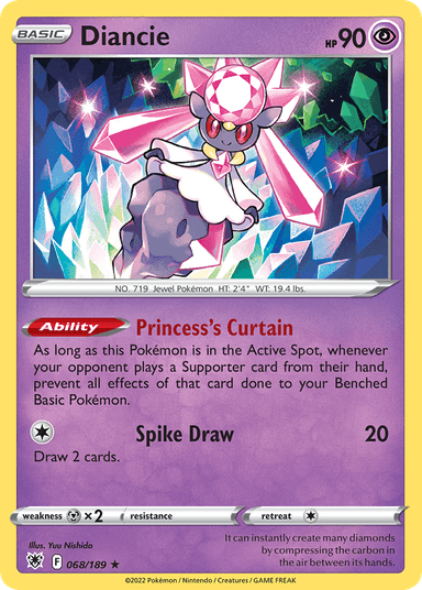 Carta Diancie 68/189 do set Astral Radiance — Pokémon TCG | Bynx