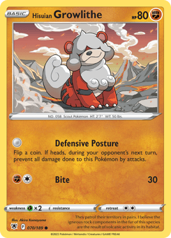 Hisuian Growlithe 70 — Astral Radiance