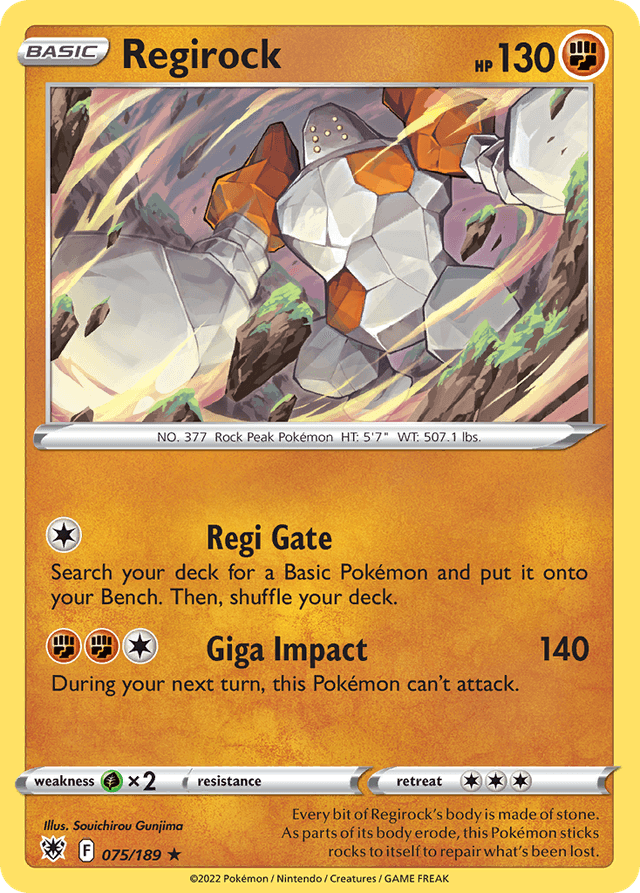 Carta Regirock 75/189 do set Astral Radiance — Pokémon TCG | Bynx