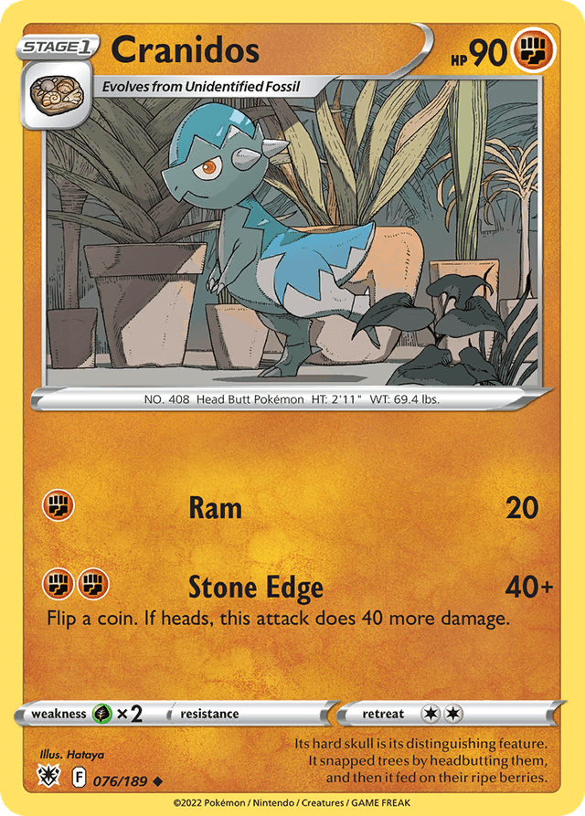 Carta Cranidos 76/189 do set Astral Radiance — Pokémon TCG | Bynx
