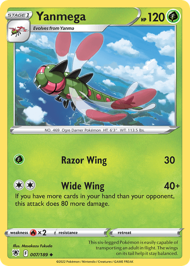Carta Yanmega 7/189 do set Astral Radiance — Pokémon TCG | Bynx