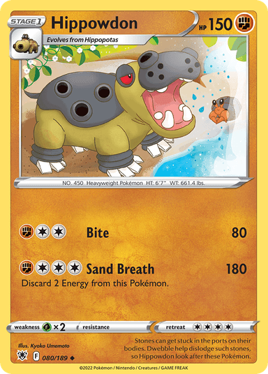 Carta Hippowdon 80/189 do set Astral Radiance — Pokémon TCG | Bynx