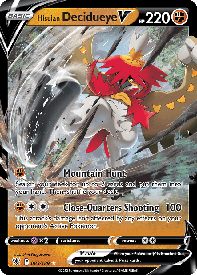 Carta Hisuian Decidueye V 83/189 do set Astral Radiance — Pokémon TCG | Bynx